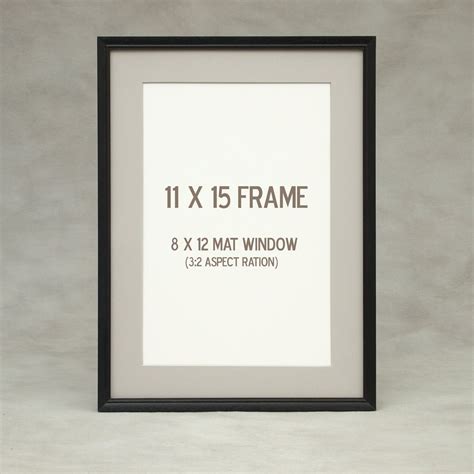 17x23 <strong>Frame</strong> Black Wood with White Mat | 19x25 <strong>Frame</strong> Matted to 17x23 | Display Your Photo Under UV Acrylic Shatter Guard Front,. . 11x15 frame